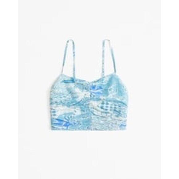 Abercrombie tank and skirt set Blue Floral Ruched flowy Small NWT - Picture 6 of 7